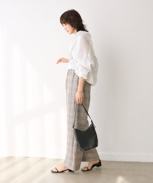 RIVE DROITE（リヴドロワ）の「【着映え◎】マルチパターンリネンパンツ（その他パンツ・レディース・ベージュ/ブラック/ブラウン・38/36）」の18枚目の写真