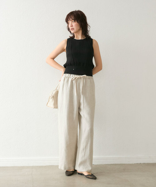 RIVE DROITE（リヴドロワ）の「【着映え◎】マルチパターンリネンパンツ（その他パンツ・レディース・ベージュ/ブラック/ブラウン・38/36）」の14枚目の写真