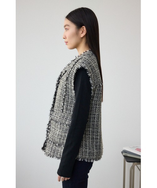 AZUL by moussy(アズールバイマウジー)の「ツイードフリンジベスト(ベスト・レディース・ブラック系その他/ホワイト系その他・FREE)」の7枚目の写真