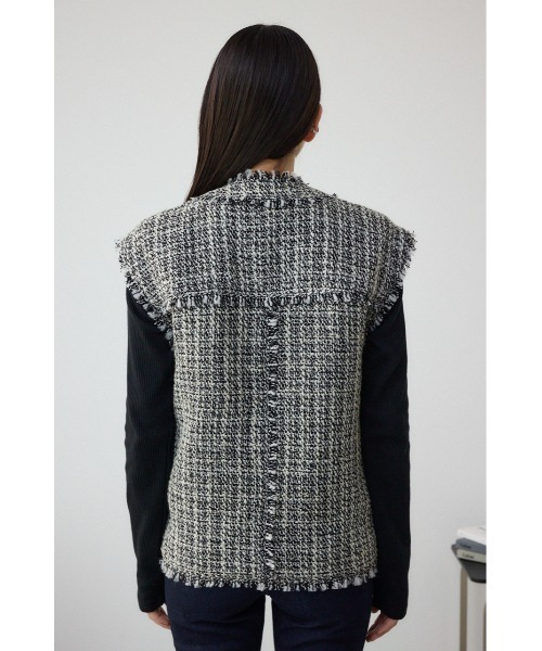 AZUL by moussy(アズールバイマウジー)の「ツイードフリンジベスト(ベスト・レディース・ブラック系その他/ホワイト系その他・FREE)」の8枚目の写真
