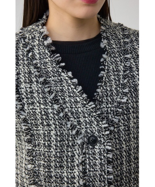 AZUL by moussy(アズールバイマウジー)の「ツイードフリンジベスト(ベスト・レディース・ブラック系その他/ホワイト系その他・FREE)」の9枚目の写真
