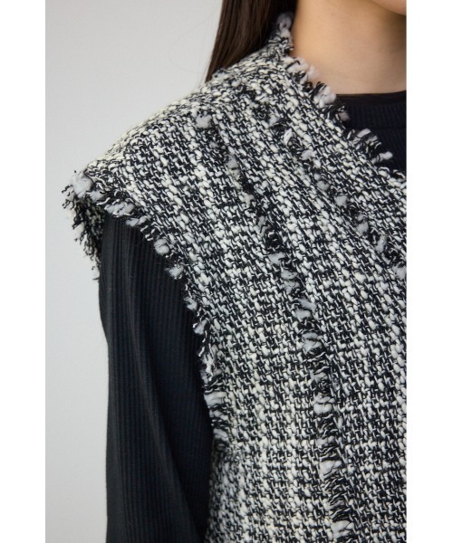 AZUL by moussy(アズールバイマウジー)の「ツイードフリンジベスト(ベスト・レディース・ブラック系その他/ホワイト系その他・FREE)」の10枚目の写真