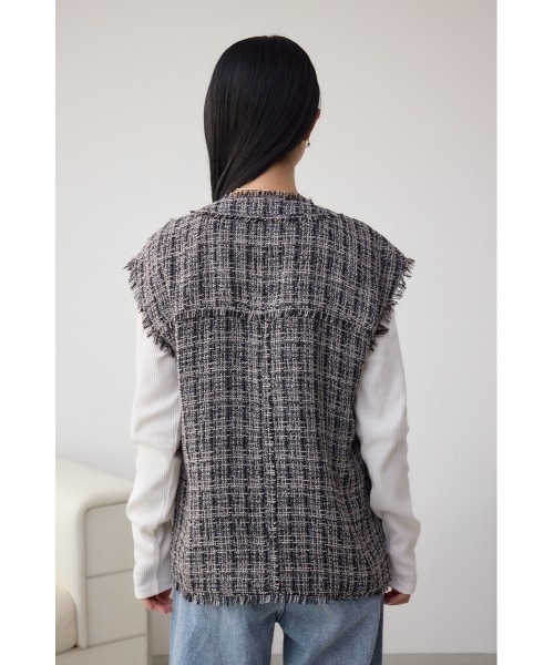 AZUL by moussy(アズールバイマウジー)の「ツイードフリンジベスト(ベスト・レディース・ブラック系その他/ホワイト系その他・FREE)」の19枚目の写真