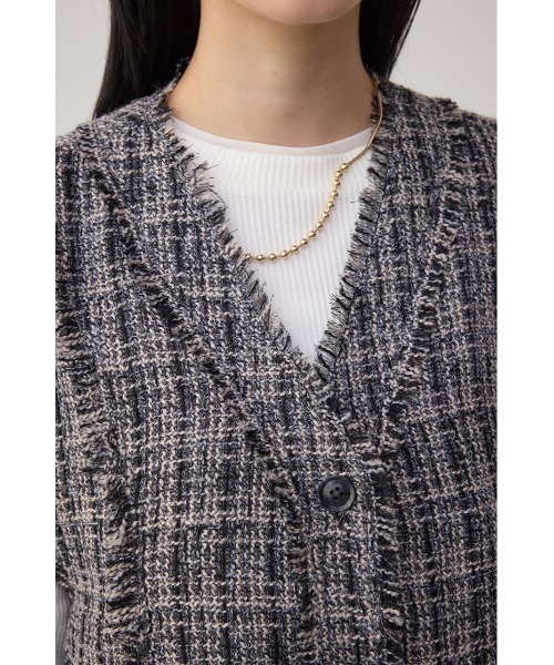 AZUL by moussy(アズールバイマウジー)の「ツイードフリンジベスト(ベスト・レディース・ブラック系その他/ホワイト系その他・FREE)」の20枚目の写真