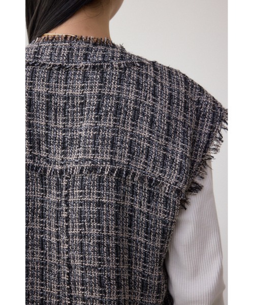 AZUL by moussy(アズールバイマウジー)の「ツイードフリンジベスト(ベスト・レディース・ブラック系その他/ホワイト系その他・FREE)」の22枚目の写真