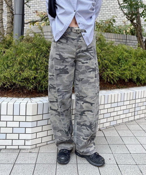 Oriens JOURNAL STANDARD(オリエンス ジャーナルスタンダード)の「ベルトデザインツイルパンツ(その他パンツ・レディース・グレー/ブラウン・38/36)」の1枚目の写真