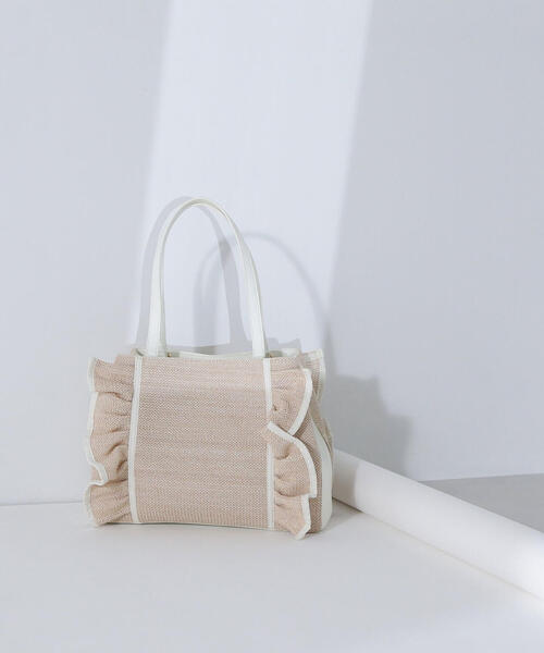 NATURAL BEAUTY BASIC(ナチュラルビューティーベーシック)の「◇サイドフリルPPトートバッグ(トートバッグ・レディース・ブラック系その他2/ブラック/オフホワイト・フリ-)」の22枚目の写真