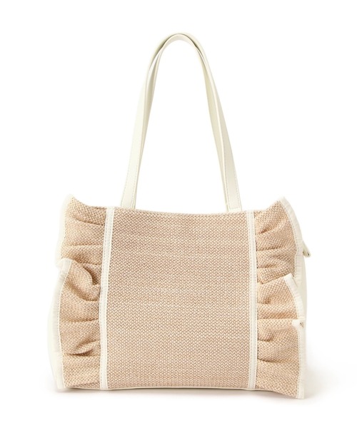 NATURAL BEAUTY BASIC(ナチュラルビューティーベーシック)の「◇サイドフリルPPトートバッグ(トートバッグ・レディース・ブラック系その他2/ブラック/オフホワイト・フリ-)」の4枚目の写真