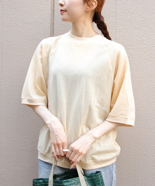 THE SHINZONE（ザ　シンゾーン）の「THE SHINZONE/シンゾーン　シアーハーフスリーブスウェットシャツ　SHEER HALFSLEEVES SWEAT SHIRT　25MMSCU08（Tシャツ/カットソー・レディース・チャコールグレー/ターコイズブルー/イエロー/レッド・FREE）」の8枚目の写真