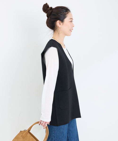B.C STOCK(ベーセーストック)の「《追加》【WEB限定】ミラノリブベスト(ベスト・レディース・グレー/ブラック・FREE)」の8枚目の写真