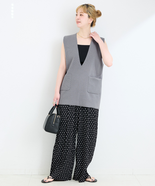 B.C STOCK(ベーセーストック)の「《追加》【WEB限定】ミラノリブベスト(ベスト・レディース・グレー/ブラック・FREE)」の11枚目の写真