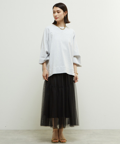 SOFFITTO（ソフィット）の「「Soffitto」ピスネーム付きピグメント加工スウェット（スウェット・レディース・トップグレー/チャコールグレー/ピンク・FREE）」の7枚目の写真