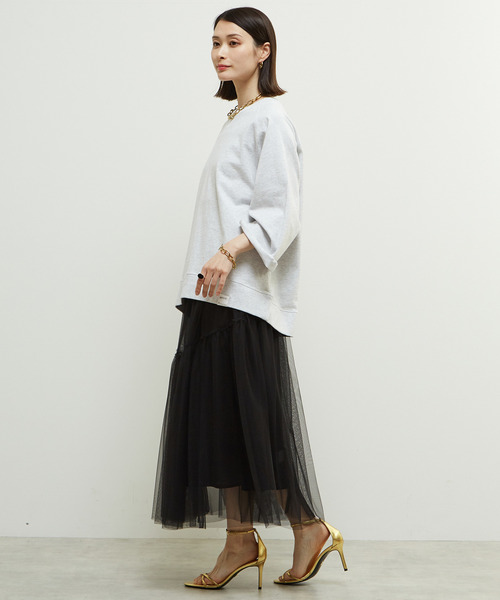 SOFFITTO（ソフィット）の「「Soffitto」ピスネーム付きピグメント加工スウェット（スウェット・レディース・トップグレー/チャコールグレー/ピンク・FREE）」の9枚目の写真