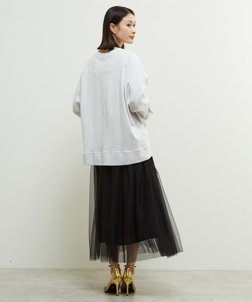 SOFFITTO（ソフィット）の「「Soffitto」ピスネーム付きピグメント加工スウェット（スウェット・レディース・トップグレー/チャコールグレー/ピンク・FREE）」の10枚目の写真