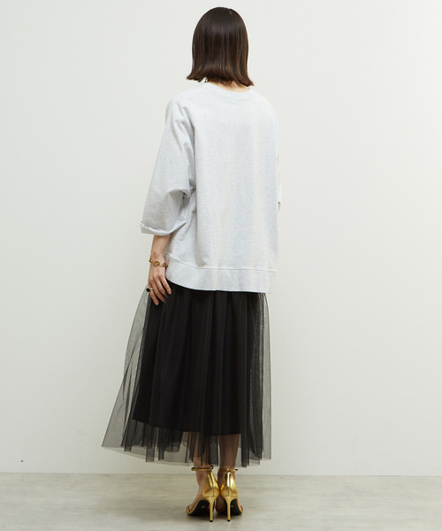 SOFFITTO（ソフィット）の「「Soffitto」ピスネーム付きピグメント加工スウェット（スウェット・レディース・トップグレー/チャコールグレー/ピンク・FREE）」の11枚目の写真