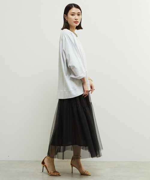 SOFFITTO（ソフィット）の「「Soffitto」ピスネーム付きピグメント加工スウェット（スウェット・レディース・トップグレー/チャコールグレー/ピンク・FREE）」の12枚目の写真