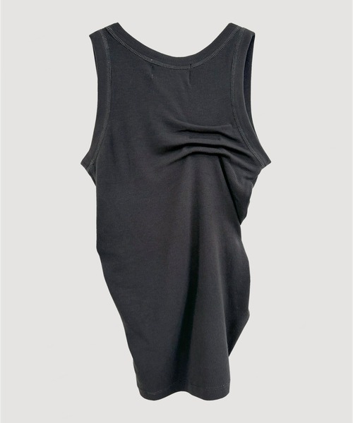 VIAVANDA（ヴィアヴァンダ）の「TUCK RIB TANK TOP（タンクトップ・レディース・ホワイト/チャコール・FREE）」の7枚目の写真