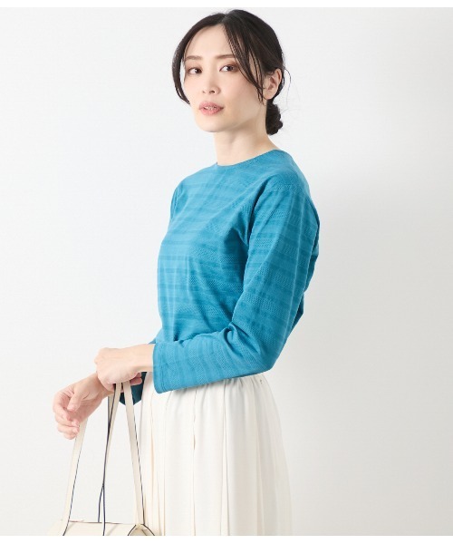 NEWYORKER / ニューヨーカー コットンポリエステルボーダー 前後2WAYカットソー セール】コットンポリエステルボーダー 前後2WAYカットソー（T