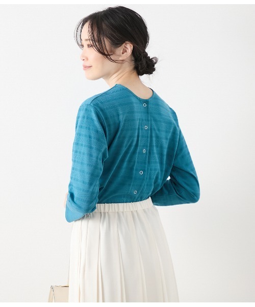 NEWYORKER / ニューヨーカー コットンポリエステルボーダー 前後2WAYカットソー セール】コットンポリエステルボーダー 前後2WAYカットソー（T