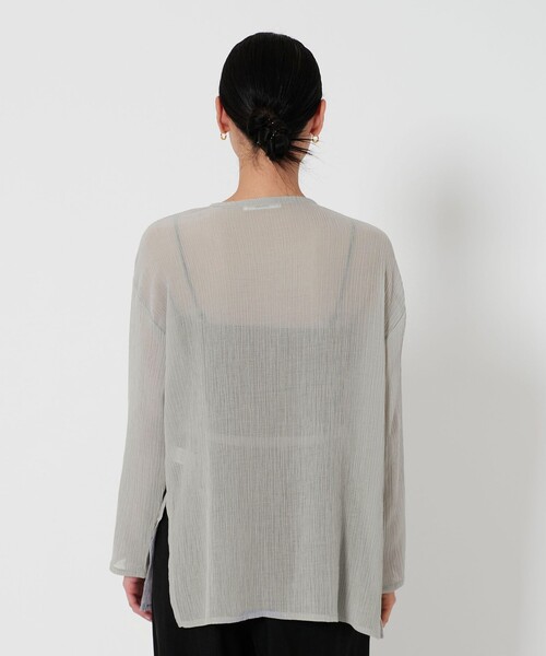 【BEAUTY&YOUTH】クレープ クルーネックカーディガン BEAUTY&YOUTH UNITED ARROWS｜クレープ クルーネック