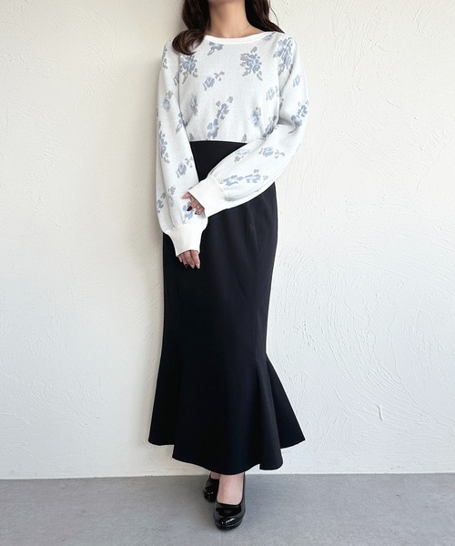 apres jour(アプレジュール)の「花柄ニットプルオーバー(ニット/セーター・レディース・ブラック系その他/グリーン系その他/ブルー系その他・フリー/X-LARGE)」の9枚目の写真