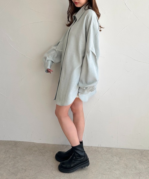 apres jour clair（アプレジュールクレア）の「【apres jour clair】コクーンスリーブラメストライプシャツ（シャツ/ブラウス・レディース・オフホワイト/ブルー/イエロー・X-LARGE/フリー）」の5枚目の写真