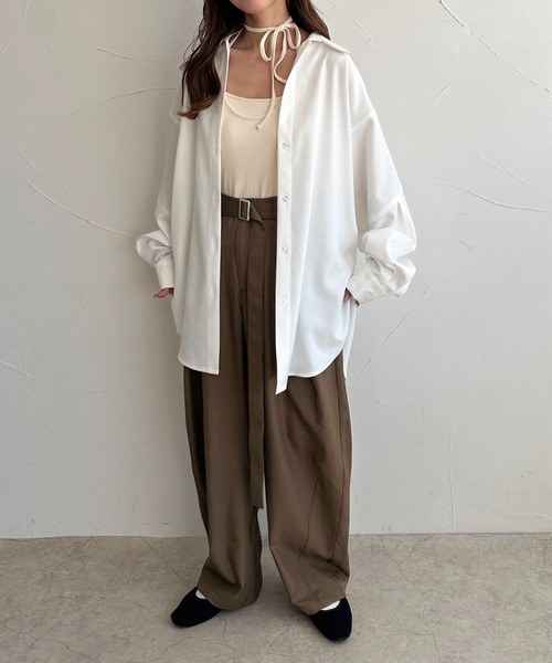apres jour clair（アプレジュールクレア）の「【apres jour clair】コクーンスリーブラメストライプシャツ（シャツ/ブラウス・レディース・オフホワイト/ブルー/イエロー・X-LARGE/フリー）」の15枚目の写真