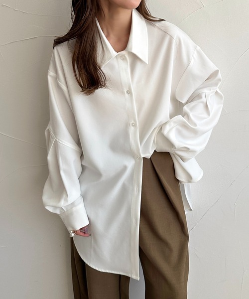 apres jour clair（アプレジュールクレア）の「【apres jour clair】コクーンスリーブラメストライプシャツ（シャツ/ブラウス・レディース・オフホワイト/ブルー/イエロー・X-LARGE/フリー）」の17枚目の写真
