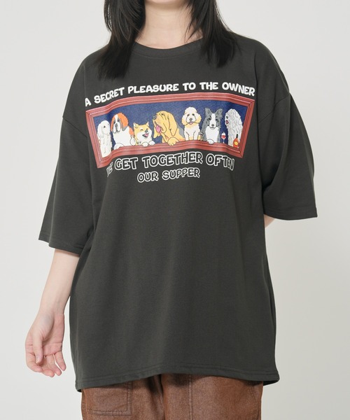 CORISCO(コリスコ)の「アニマル晩餐柄Tシャツ(M1)(Tシャツ/カットソー・メンズ・ホワイト系1/ホワイト系2/グレー系2/ブラック系2/キナリ/ブラック系1/グレー系1/オートミール・MEDIUM/LARGE/X-LARGE)」の8枚目の写真