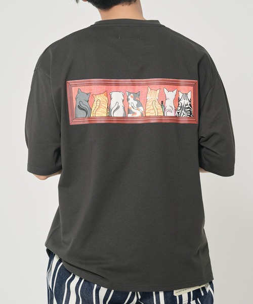 CORISCO(コリスコ)の「アニマル晩餐柄Tシャツ(M1)(Tシャツ/カットソー・メンズ・ホワイト系1/ホワイト系2/グレー系2/ブラック系2/キナリ/ブラック系1/グレー系1/オートミール・MEDIUM/LARGE/X-LARGE)」の21枚目の写真