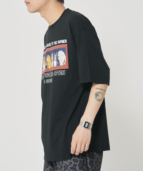 CORISCO(コリスコ)の「アニマル晩餐柄Tシャツ(M1)(Tシャツ/カットソー・メンズ・ホワイト系1/ホワイト系2/グレー系2/ブラック系2/キナリ/ブラック系1/グレー系1/オートミール・MEDIUM/LARGE/X-LARGE)」の17枚目の写真