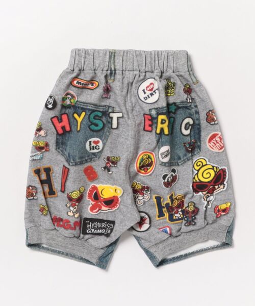 HYSTERIC MINI(ヒステリックミニ)の「Hystericmini SWEET COLLAGE Like a denim ショートパンツ(その他パンツ・キッズ・インディゴブルー・110/100/120)」の2枚目の写真