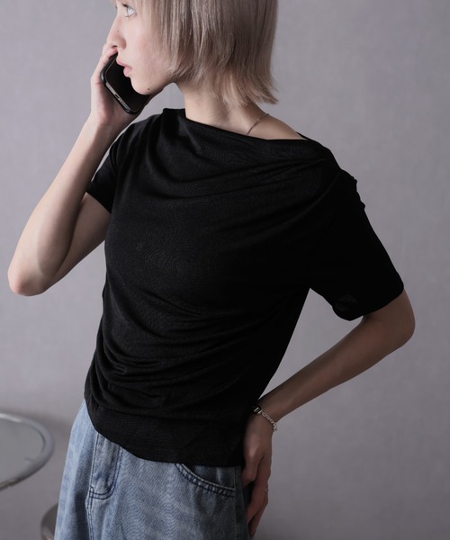 Ulysses(ユリシス)の「シアードレープカットソー(Tシャツ/カットソー・レディース・ホワイト/ブラック/パープル/ベージュ・L/M)」の15枚目の写真