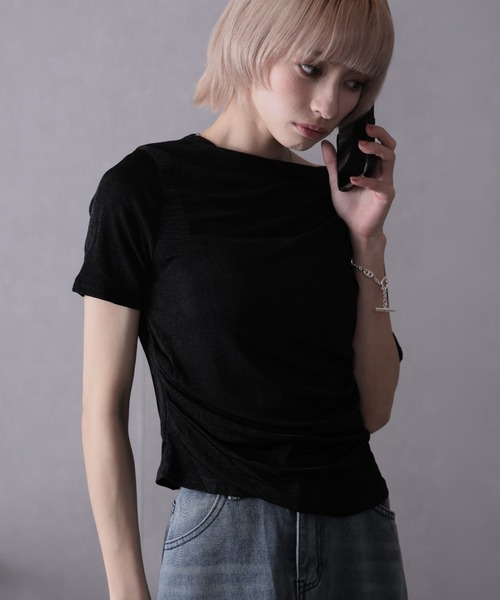 ユリウス　ドレープカットソー JULIUS/ユリウス/ドレープショートスリーブTシャツ(777CUM24)（T