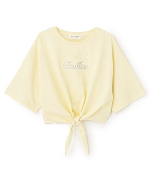 pom ponette junior(ポンポネットジュニア)の「前結びロゴTシャツ(Tシャツ/カットソー・キッズ・レモンイエロー/ホワイト・L:160cm/M:150cm)」の2枚目の写真