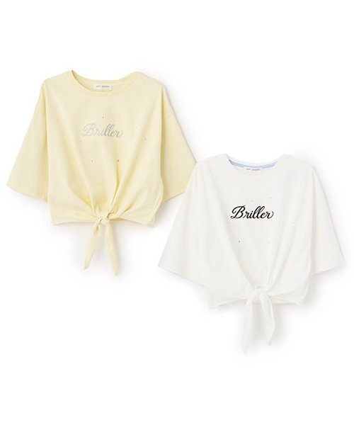 pom ponette junior(ポンポネットジュニア)の「前結びロゴTシャツ(Tシャツ/カットソー・キッズ・レモンイエロー/ホワイト・L:160cm/M:150cm)」の3枚目の写真