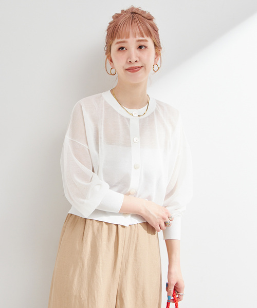 B.C STOCK(ベーセーストック)の「《追加》手洗い可 / ショートクルーカーディガン(カーディガン/ボレロ・レディース・パープル/イエロー/ホワイト/ブラック・FREE)」の18枚目の写真