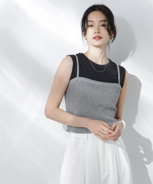 NANO universe（ナノユニバース）の「Anti Soaked(R) 汗染み防止ノースリーブTシャツ（Tシャツ/カットソー・レディース・ホワイト/ブラック/カーキ/チャコール・S/M）」の2枚目の写真