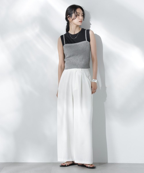 NANO universe（ナノユニバース）の「Anti Soaked(R) 汗染み防止ノースリーブTシャツ（Tシャツ/カットソー・レディース・ホワイト/ブラック/カーキ/チャコール・S/M）」の8枚目の写真