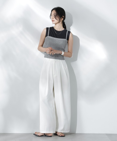 NANO universe（ナノユニバース）の「Anti Soaked(R) 汗染み防止ノースリーブTシャツ（Tシャツ/カットソー・レディース・ホワイト/ブラック/カーキ/チャコール・S/M）」の9枚目の写真