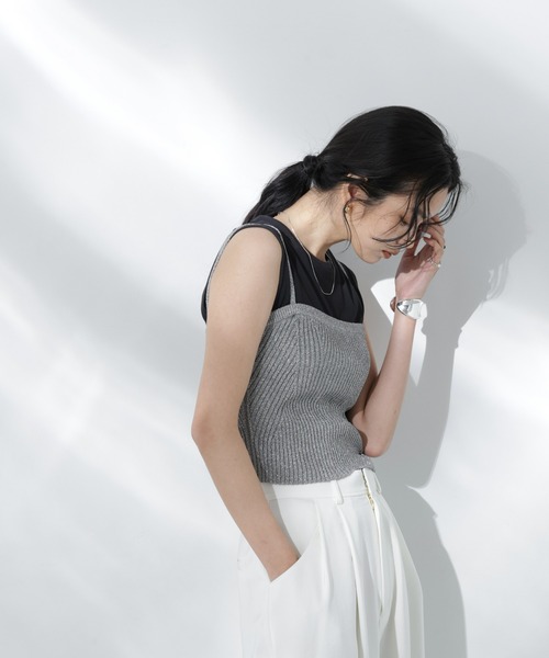 NANO universe（ナノユニバース）の「Anti Soaked(R) 汗染み防止ノースリーブTシャツ（Tシャツ/カットソー・レディース・ホワイト/ブラック/カーキ/チャコール・S/M）」の5枚目の写真