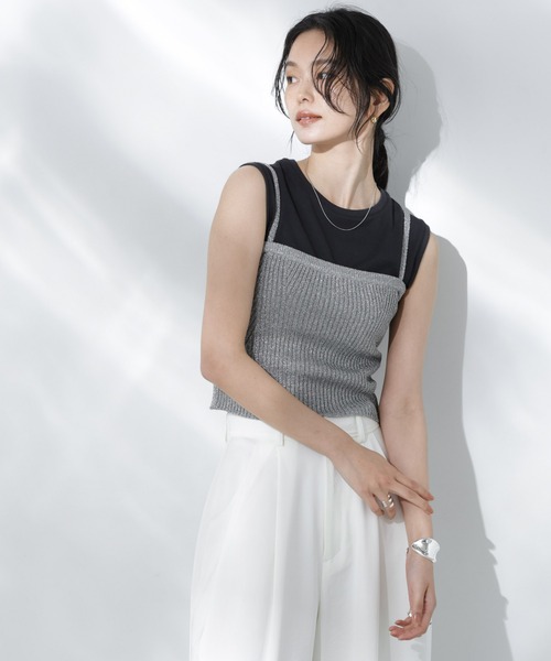 NANO universe（ナノユニバース）の「Anti Soaked(R) 汗染み防止ノースリーブTシャツ（Tシャツ/カットソー・レディース・ホワイト/ブラック/カーキ/チャコール・S/M）」の7枚目の写真