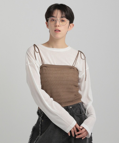 GEORGE'S(ジョージズ)の「カワリアミキャミ(キャミソール・レディース・ブラウン/ブラック・MEDIUM)」の15枚目の写真