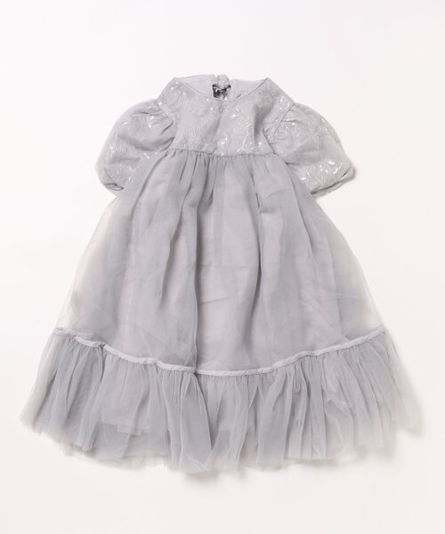 aimoha（アイモハ）の「【aimoha-KIDS-】キッズ　チュールパフスリーブドレス (SS)（ワンピース・キッズ・ライトベージュ/グレー・120/130/140/100/110/90）」の4枚目の写真