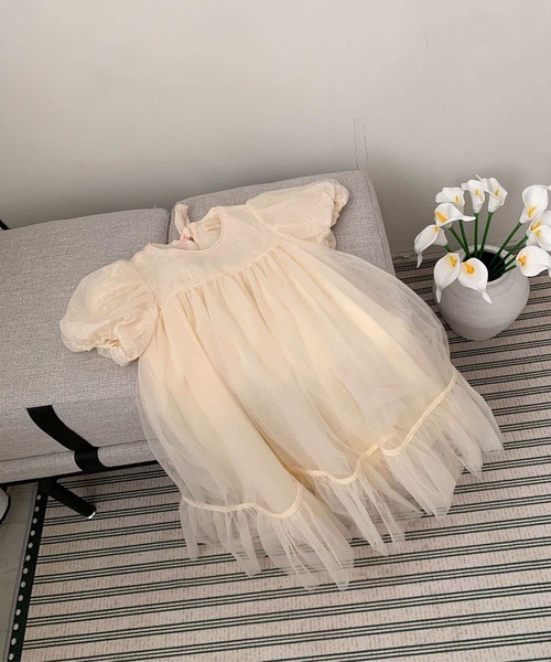 aimoha(アイモハ)の「【aimoha-KIDS-】キッズ チュールパフスリーブドレス (SS)(ワンピース・キッズ・ライトベージュ/グレー/ピンク・120/130/140/100/110/90)」の20枚目の写真