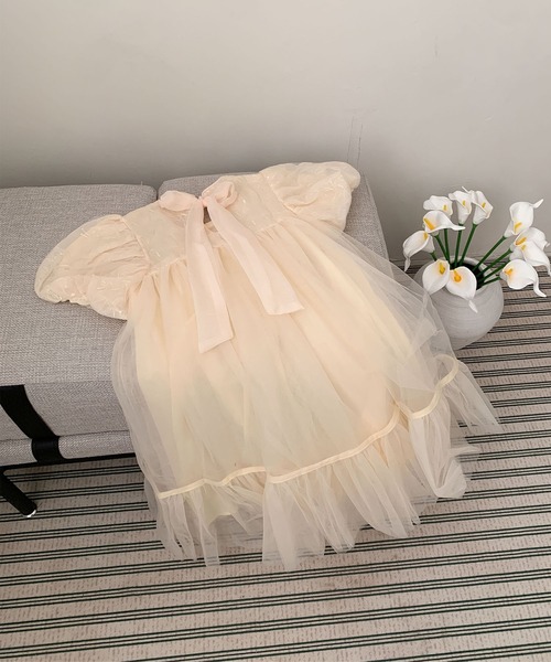 aimoha(アイモハ)の「【aimoha-KIDS-】キッズ チュールパフスリーブドレス (SS)(ワンピース・キッズ・ライトベージュ/グレー/ピンク・120/130/140/100/110/90)」の21枚目の写真