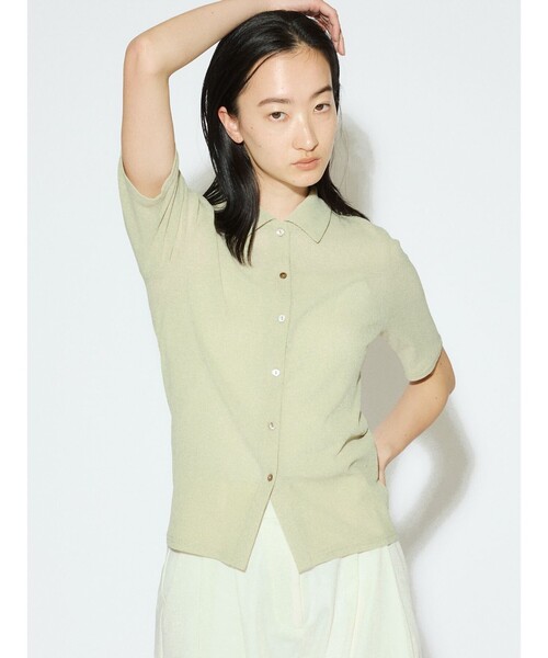 MIDIUMISOLID / ミディウミソリッド MIDIUMISOLID for Ladies シアーコンパクトポロシャツ セール】MIDIUMISOLID for Ladies シアーコンパクトポロシャツ