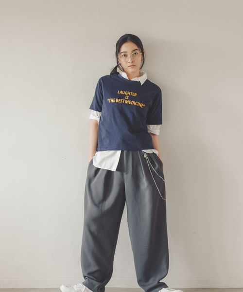 studio CLIP（スタディオクリップ）の「【daily CLIP】TRタックカーブスラックス（スラックス・レディース・ベージュ/チャコール/アイボリー・MEDIUM/LARGE）」の9枚目の写真