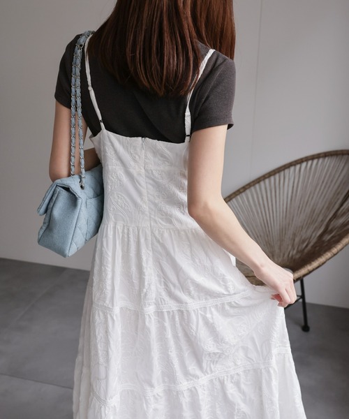 CREARE -LINO-(クレアーレリノ)の「〈レディース商品〉コットンライクレースティアードキャミワンピ(ワンピース・レディース・ホワイト系その他/ホワイト・FREE)」の11枚目の写真