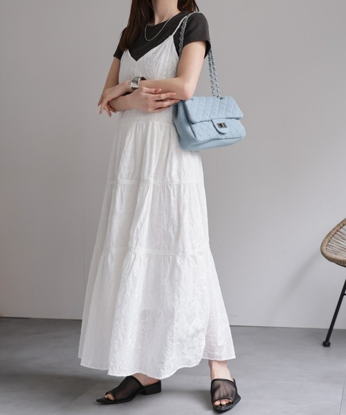 CREARE -LINO-(クレアーレリノ)の「〈レディース商品〉コットンライクレースティアードキャミワンピ(ワンピース・レディース・ホワイト系その他/ホワイト・FREE)」の10枚目の写真